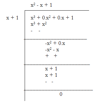 Find the remainder obtained  on dividing p(x) = x3 +  1 by x + 1
